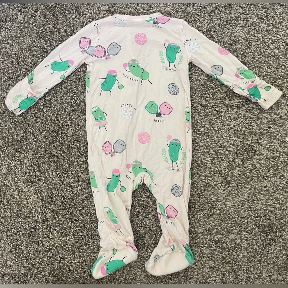 Angel Dear Baby Pickleball Bamboo Pajamas Size 0-3 Months